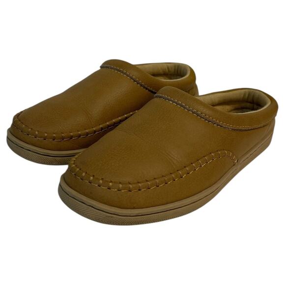 My Slippers Shoes - My Slippers Womens 6 All Season Leather Slip On Mules Shoes 74472-02 Brown